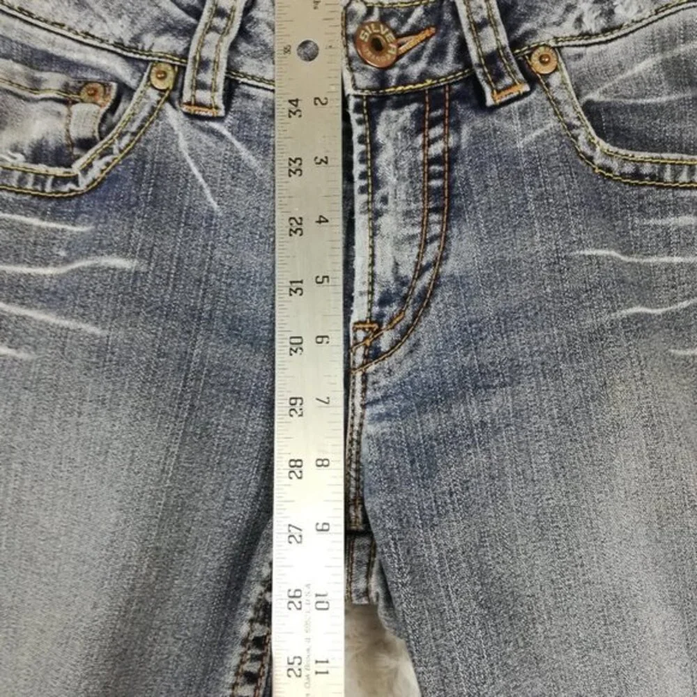Silver Womens Jeans Suki Boot Cut Denim Blue Indigo Wash Low Rise Whiskering 29 - Picture 8 of 13